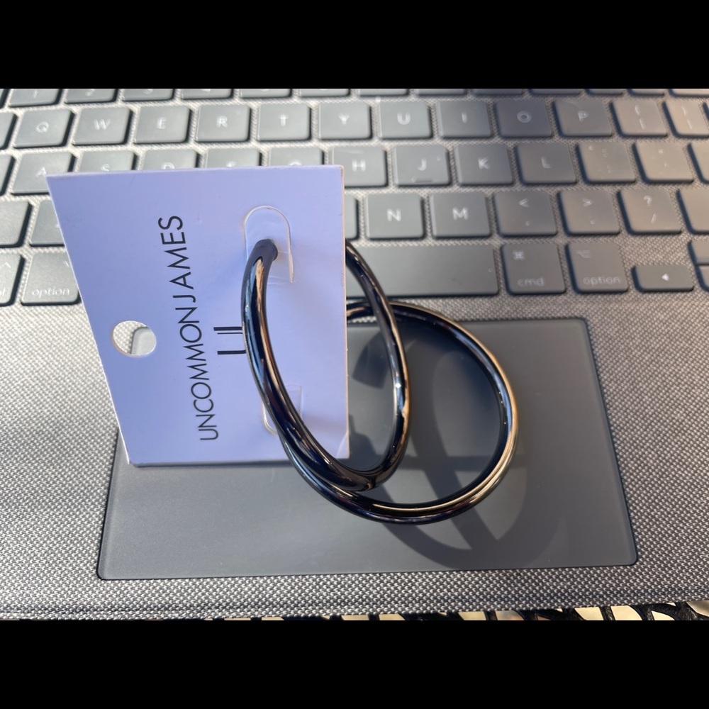 Uncommon James Gunmetal Hoop Earrings